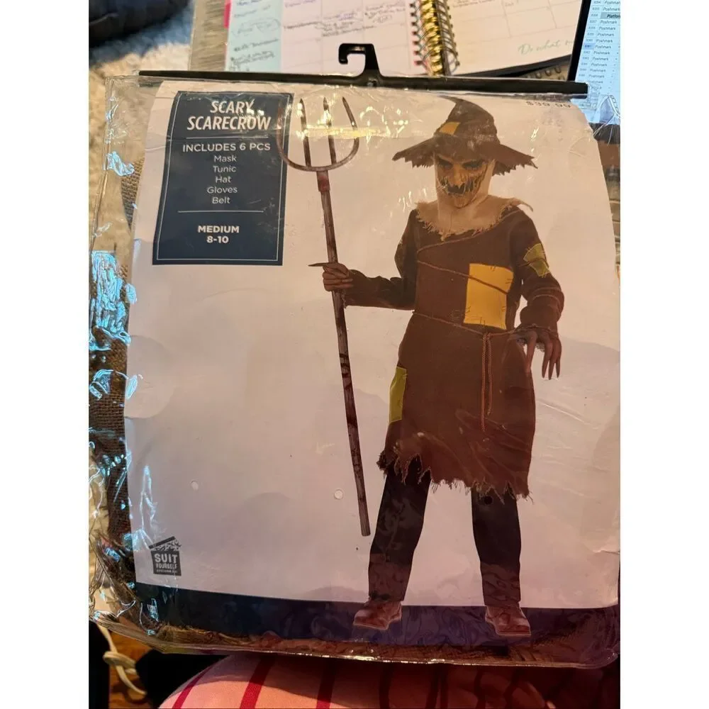 Suit Yourself Scary Scarecrow Costume Kids M 8-10 EUC